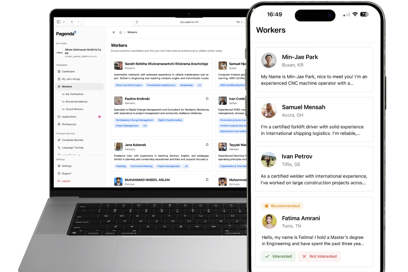 Find candidates visual